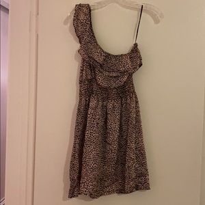 One-Shoulder Leopard Mini Dress